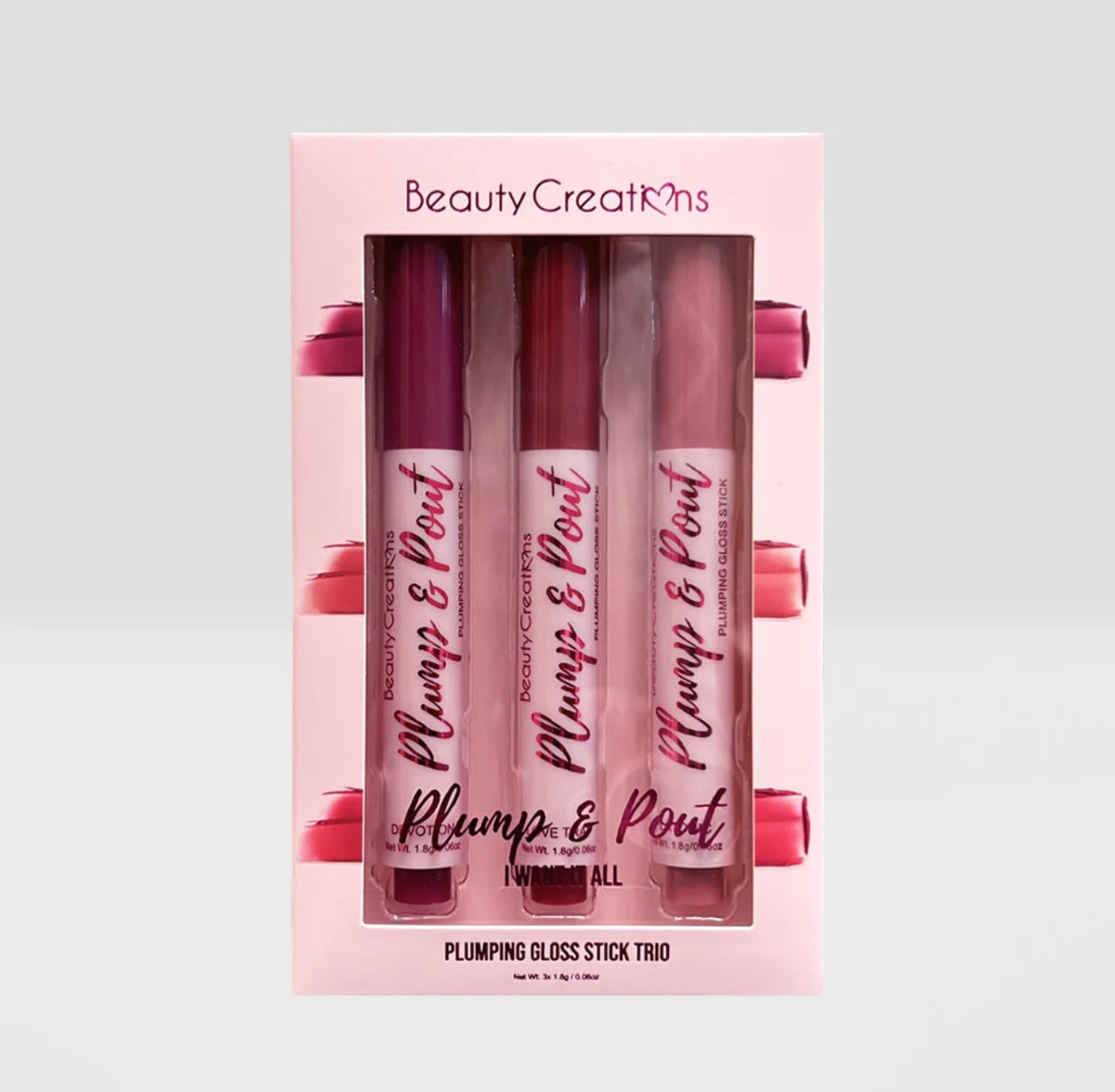 BEAUTY CREATIONS - PLUMPING GLOSS STICK TRIO